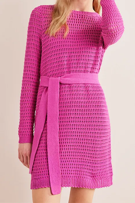 Boden Crochet Knit Dress Rose Violet Maat: 12R | Mini Jurken Outlet | Dames | Roze