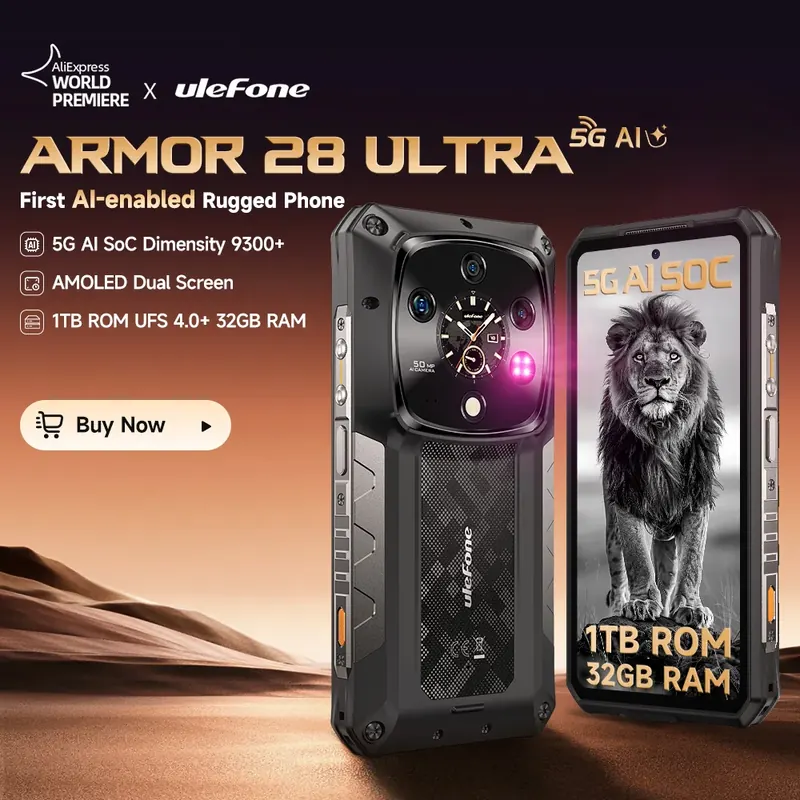 【Światowa premiera】Ulefone Armor 28 Ultra 5G AI Rugged Phone 1TB ROM + 32GB RAM Android Smartphone AMOLED 6,67" 10600mAh Telefon komórkowy