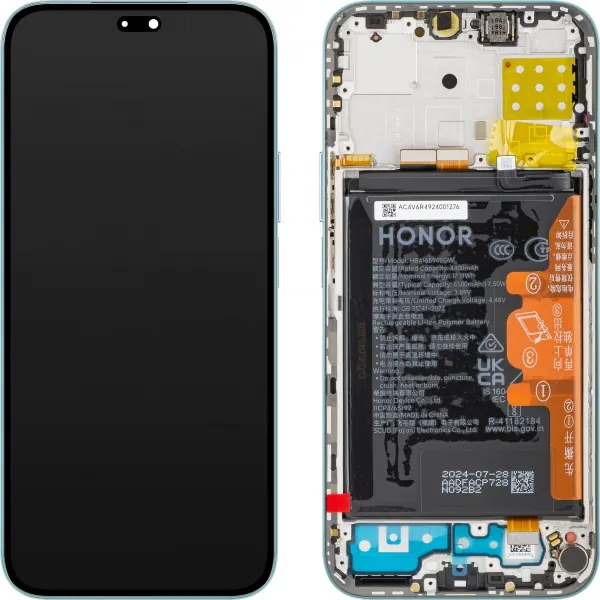 Org Wyświetlacz LCD z ramką i baterią do Honor 200 Lite X8b, niebieski