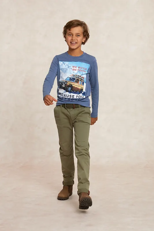 River Woods Basic Fantasy T-shirt Long Sleeves Night Sky Mix Blue Maat: 8 | T-Shirts Outlet | kids | Blauw