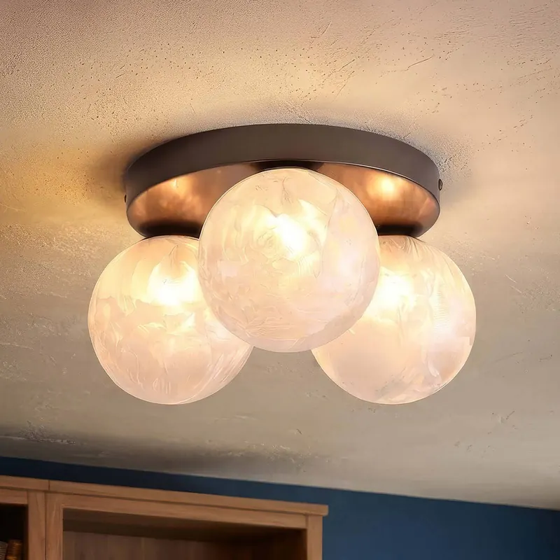 Lampa sufitowa Frosty, 3-punktowa, brązowa, szkło matowe, G9