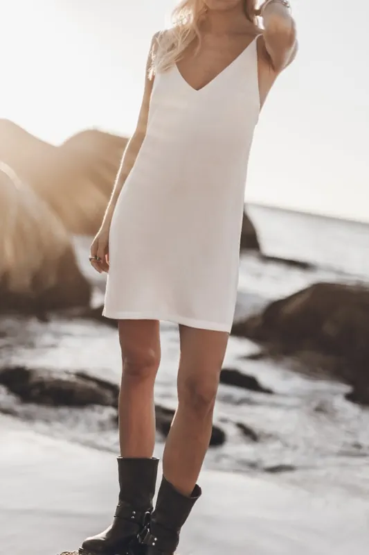 Mikuta The Ecru Short Lyocell Slip Dress White Maat: XL | Mini Jurken Outlet | Dames | Wit