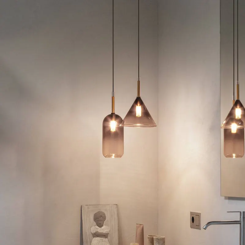 Lampa wisząca Ideal Lux Empire Cilindro, szkło przezroczyste/dymnoszare