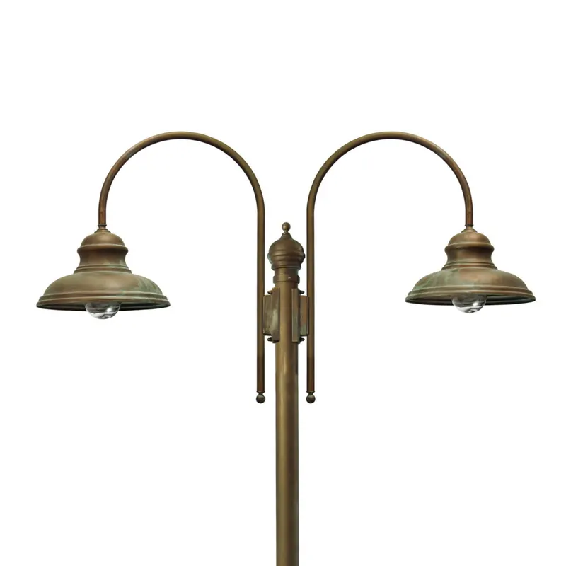 Lampa na maszt Luca mosiężna antyczna miedź 2-pkt.