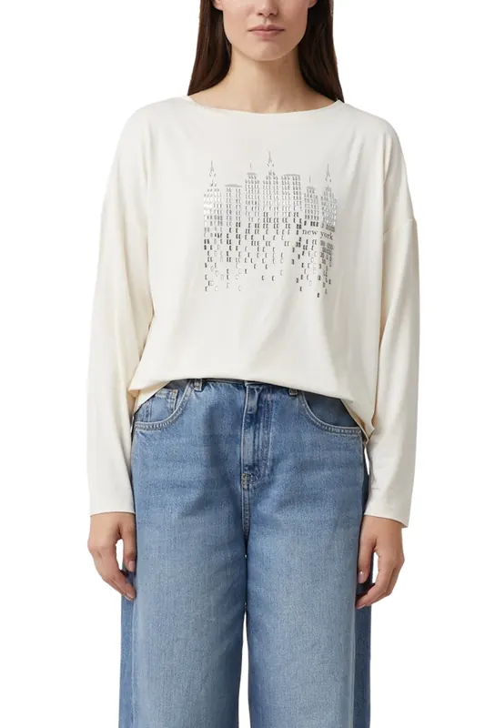 Comma T-shirts Offwhite Maat: 42 | Tops Outlet | Dames | Wit