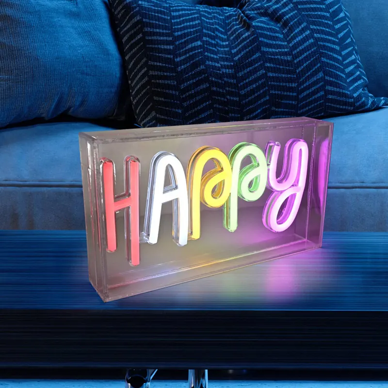 Lampa stołowa LED Neon Happy, USB