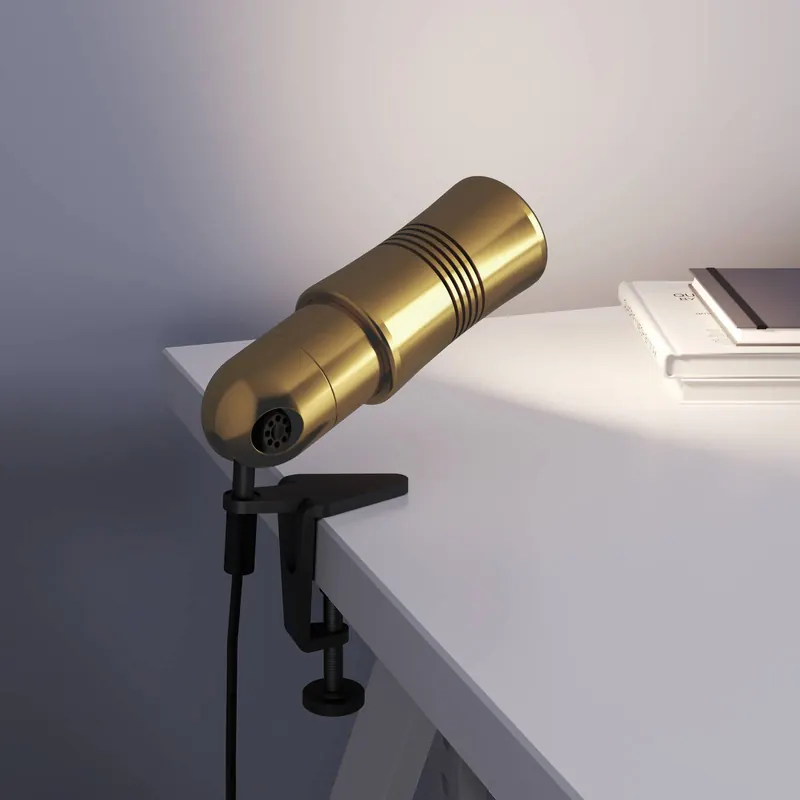 Neo! Clamp lampa z klipsem LED, mosiądz