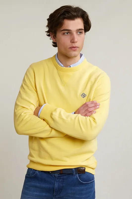 River Woods Fcy Crew-nk Swt Yellow Maat: M | Sweaters Outlet | Heren | Geel