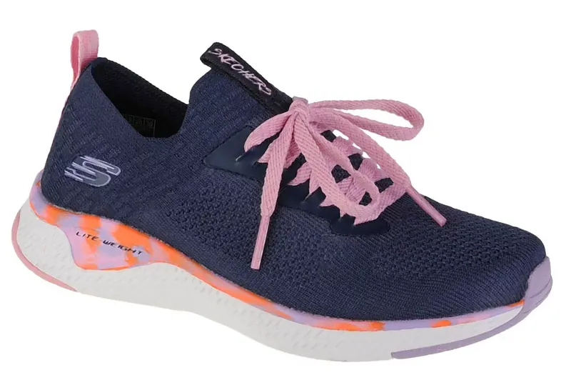 Skechers Solar Fuse 302040L-NVMT, Dla dziewczynki, Granatowe, buty sneakers, tkanina, rozmiar: 37