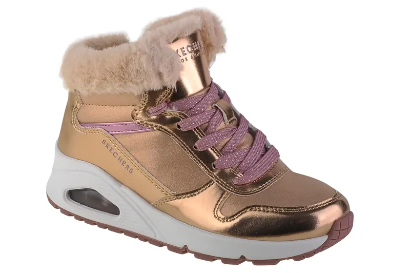 Skechers Uno - Cozy On Air 310518L-RSGD, Dla dziewczynki, Złote, buty zimowe, skóra syntetyczna, rozmiar: 33