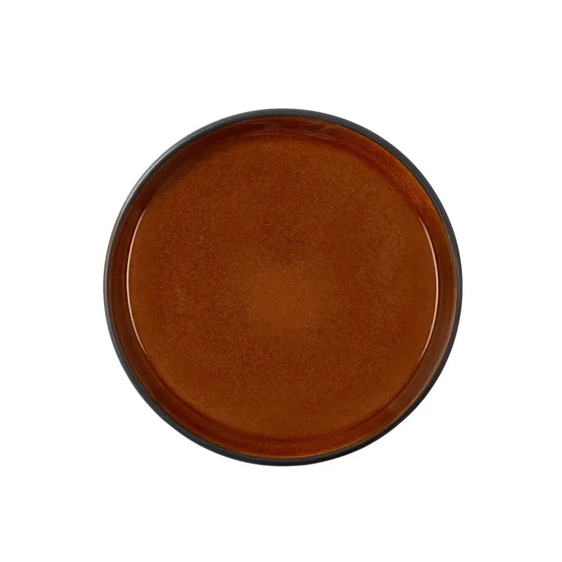 Czarny/w bursztynowym kolorze kamionkowy talerz deserowy ø 17 cm Gastro Black/Amber – Bitz