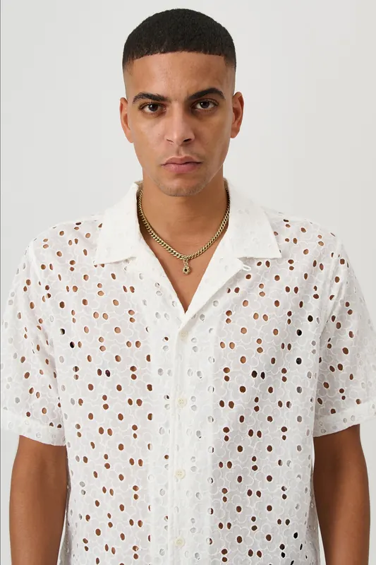 Soulland Orson Shirt Off White Maat: XS/S | Overhemden Outlet | Unisex | Wit