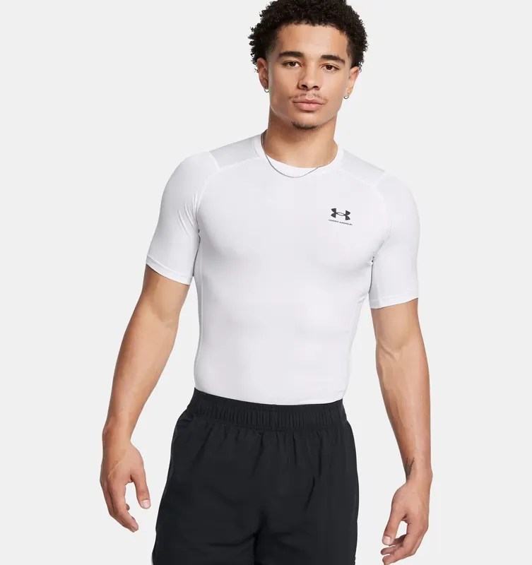 UNDER ARMOUR koszulka treningowa męska t-shirt HG Armour Comp SS biała (L)