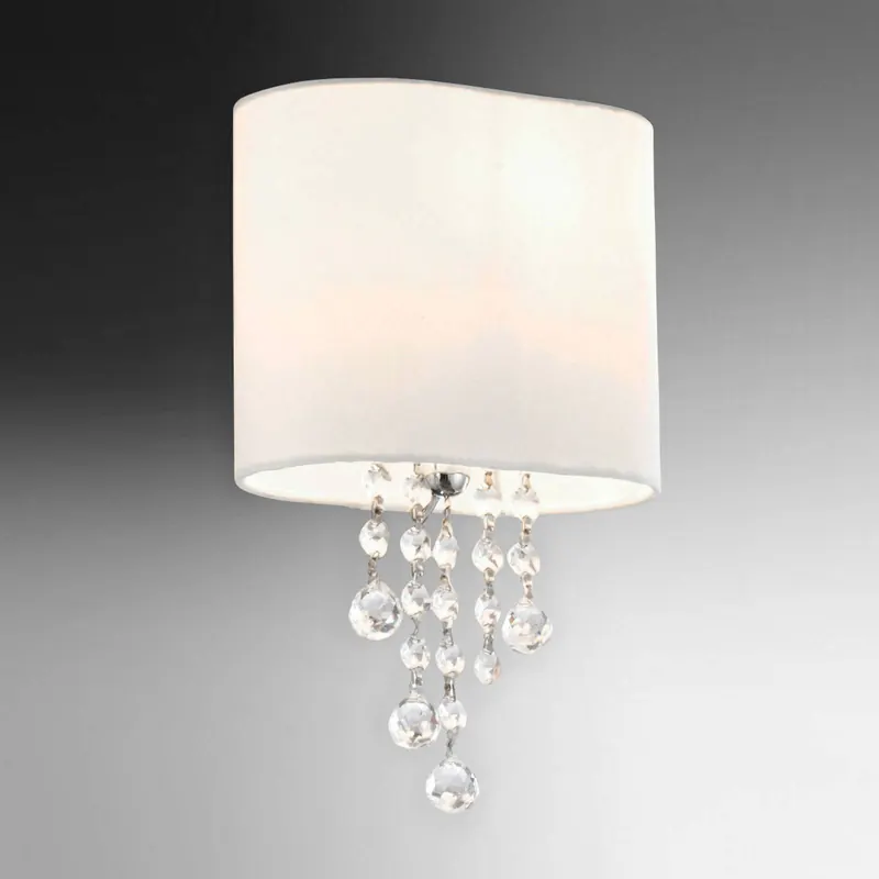 Prosta lampa ścienna NINA z kloszem z tkaniny