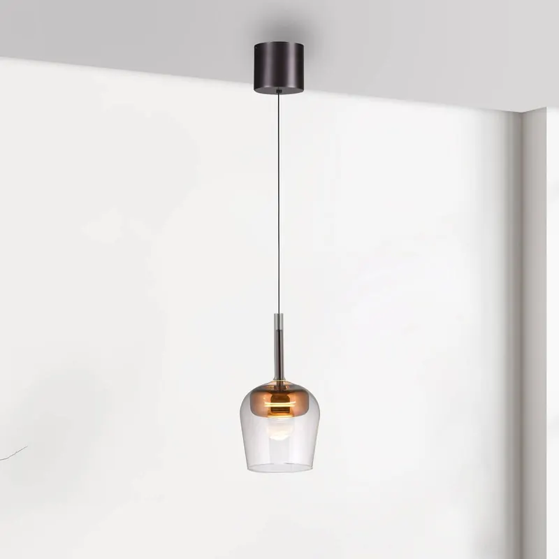 Paul Neuhaus Smart LED lampa wisząca Q-Kon kolor miedziany Ø 21 cm