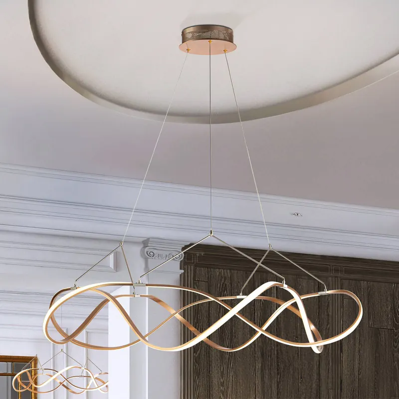 Lampa wisząca LED Molly, ściemniana, Ø 110 cm, różowe złoto
