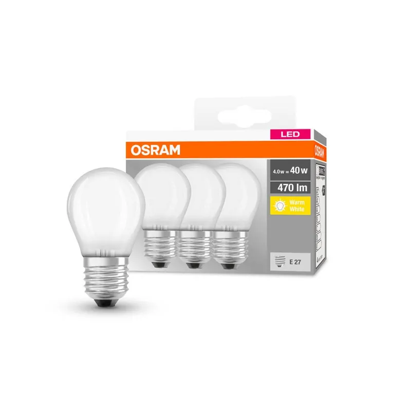 OSRAM kropla LED E27 P40 4W 470lm matowa 3 szt.