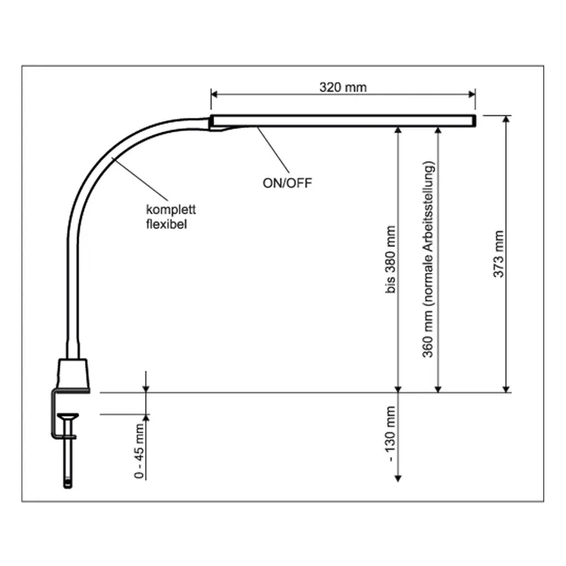 Lampa z klipsem LED MAULpirro, biała, wysokość 37 cm, ściemniana