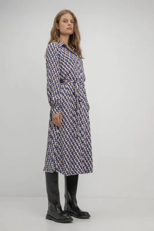 Josephine & Co Suzette Dress Royal Blue Print Maat: 34 | Blousejurken Outlet | Dames | Blauw