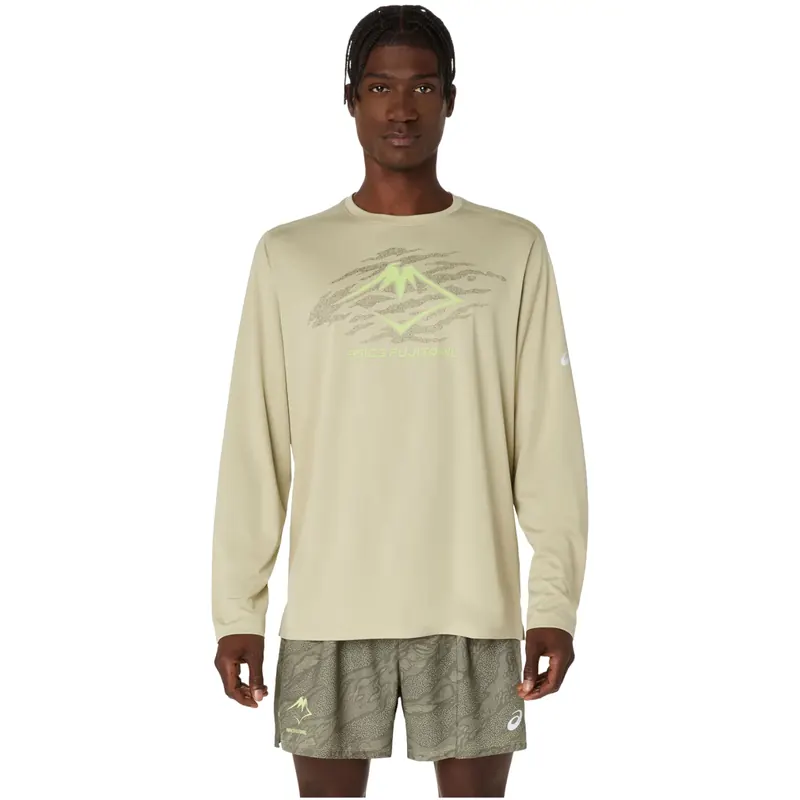 ASICS Fujitrail Logo LS Top 2011D391-300, Męskie, Zielone, longsleevy, poliester, rozmiar: L