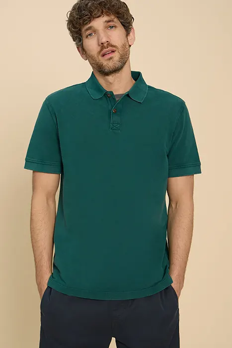 White Stuff Utility Polo Dark Teal Maat: S | Poloshirts Outlet | Heren | Groen
