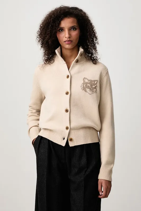 Maison Kitsuné  Fox Head kardigan wełniany damski