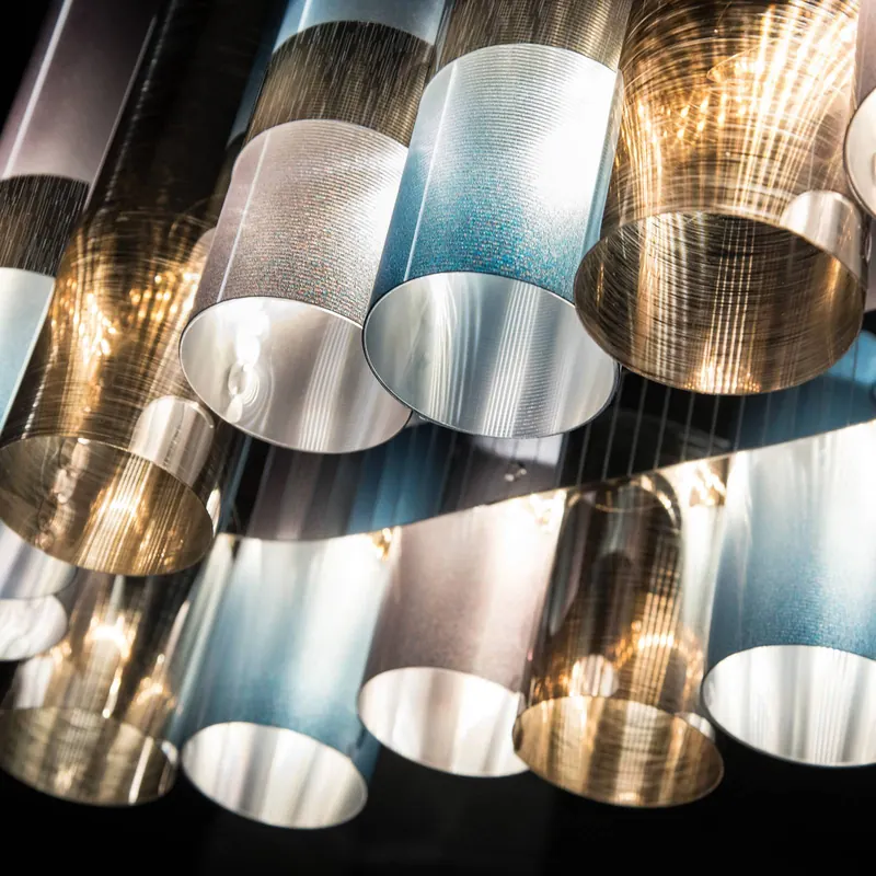 Żyrandol LED Slamp La Lollo, kolor cynowy, 100 cm