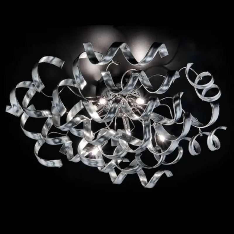 Lśniąca lampa sufitowa Silver