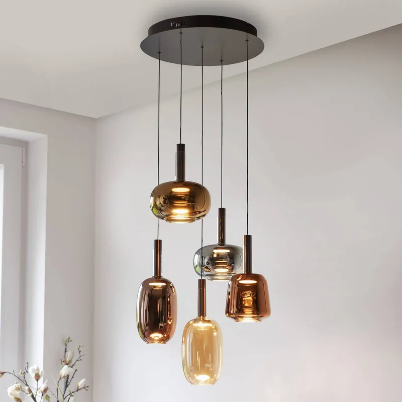 Paul Neuhaus żyrandol LED Irides, Ø 55 cm, kolorowy, szkło