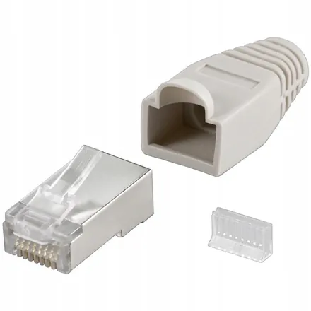 Złącze sieciowe goobay szare męskie RJ-45 Cat 5e