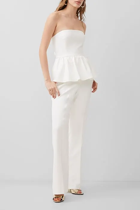 French Connection Whisper Strapless Peplum Top White Maat: 12 | Mouwloze Tops Outlet | Dames | Wit