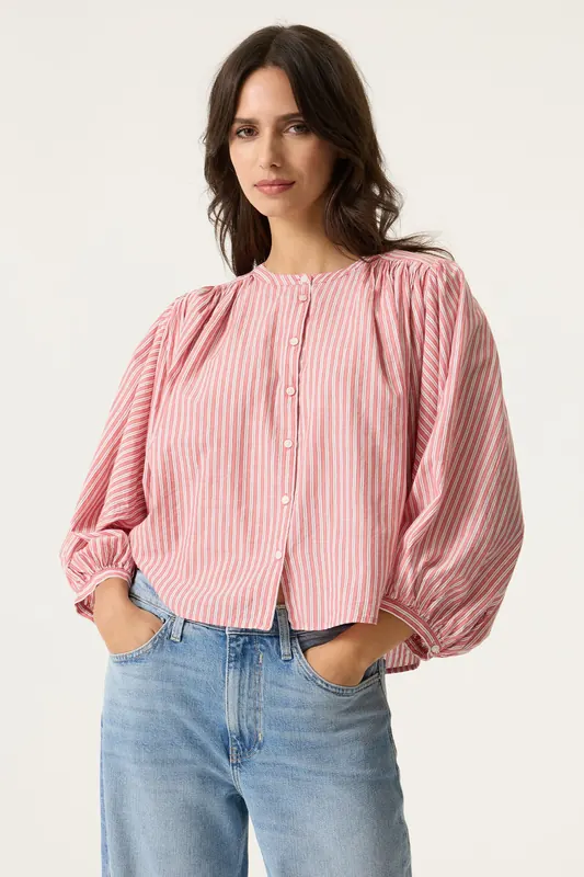 Garcia Ladies Shirt Ls Dusty Pink Maat: XS | Blouses Outlet | Dames | Roze