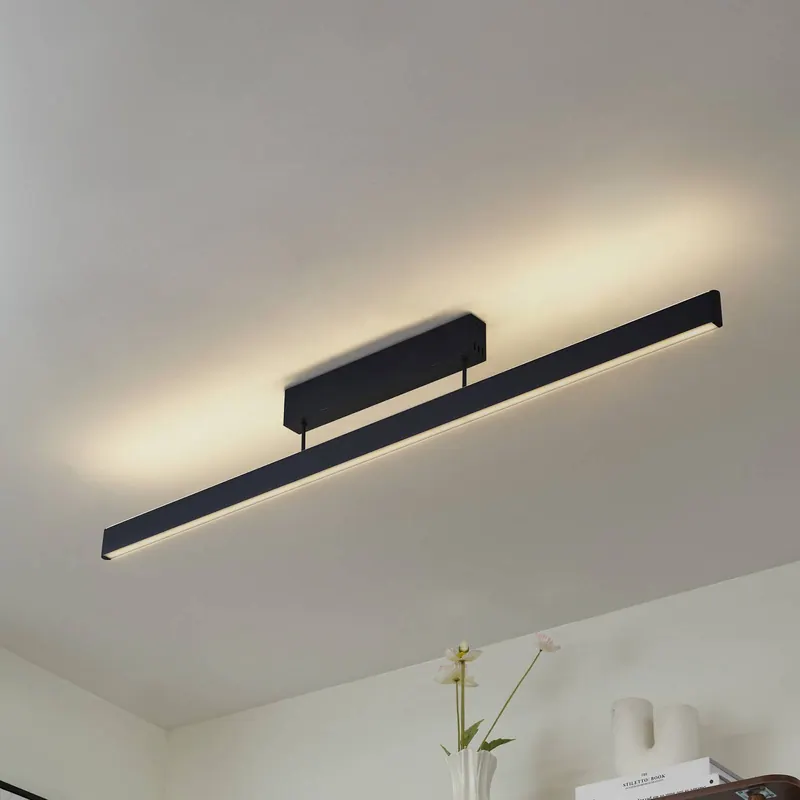 Lucande Inteligentna lampa sufitowa LED Mylosh, czarna, CCT, Tuya