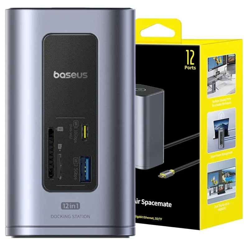 Stacja dokująca Baseus NU1 Air Spacemate hub 12w1 Usb- C 2xHDMI 4K@60Hz C