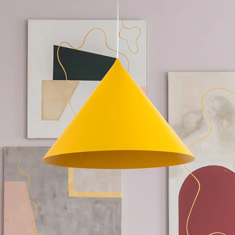 Żyrandol Cono, 1-punktowa, Ø 50 cm, żółta, E27