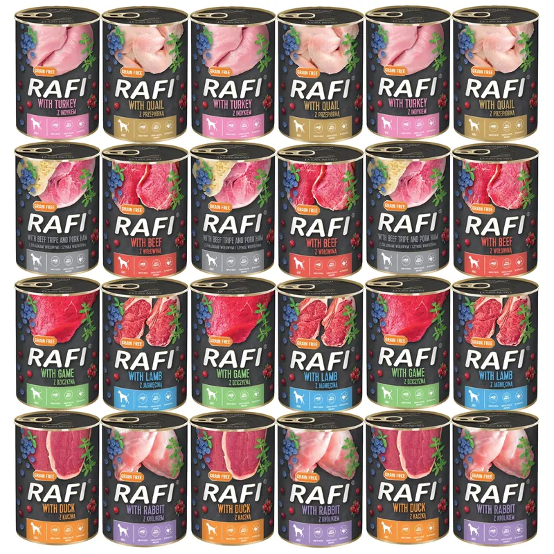 Rafi Karma mokra dla psa mix smaków Dolina Noteci 24 x 400g bez zbóż zdrowa