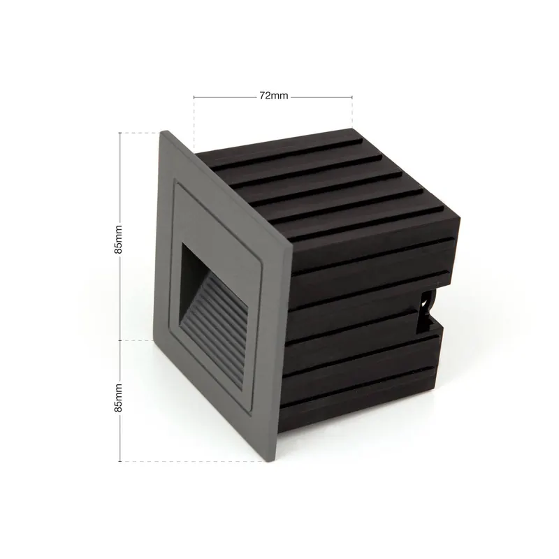 Oprawa wpuszczana ścienna LED Loro, antracyt, szerokość 8,5 cm, aluminium