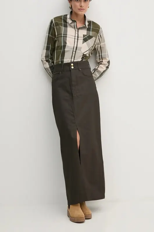 Pepe Jeans spódnica jeansowa MAXI SKIRT HW COATED