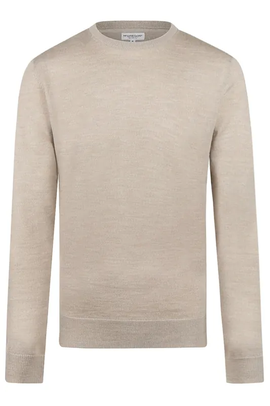 McGregor Extra Fine Merino C-neck Sweater Sand Maat: XL | Sweaters Outlet | Heren | Beige