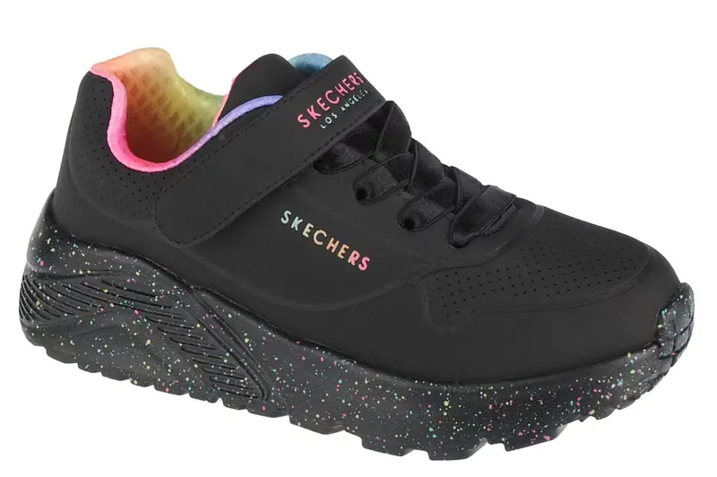 Skechers Uno Lite Rainbow Specks 310457L-BKMT, Dla dziewczynki, Czarne, buty sneakers, skóra syntetyczna, rozmiar: 30
