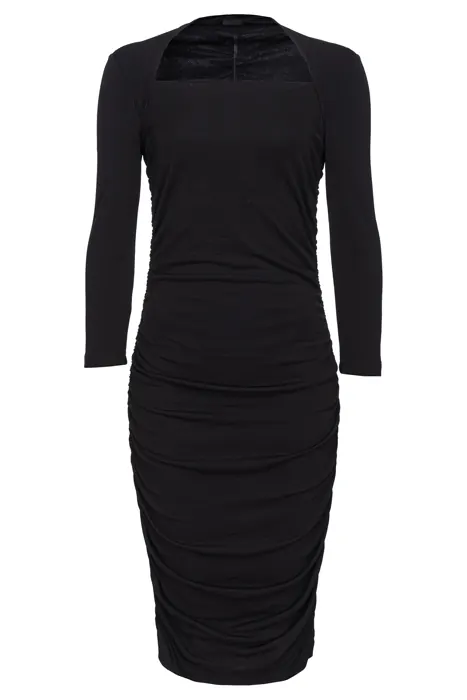 PINKO Manichino Abito Jersey Crepe D Black Maat: M | Midi Jurken Outlet | Dames | Zwart