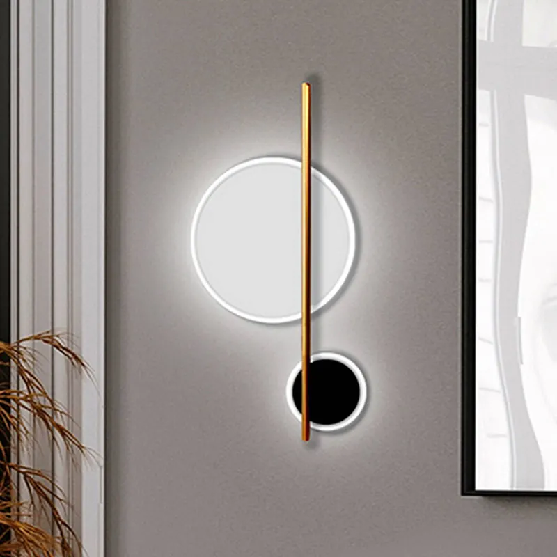 Kinkiet LED Duo, wysokość 52 cm, czarny/złoty, metal