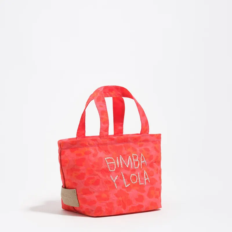 Torebka mini nylon panterka różowa