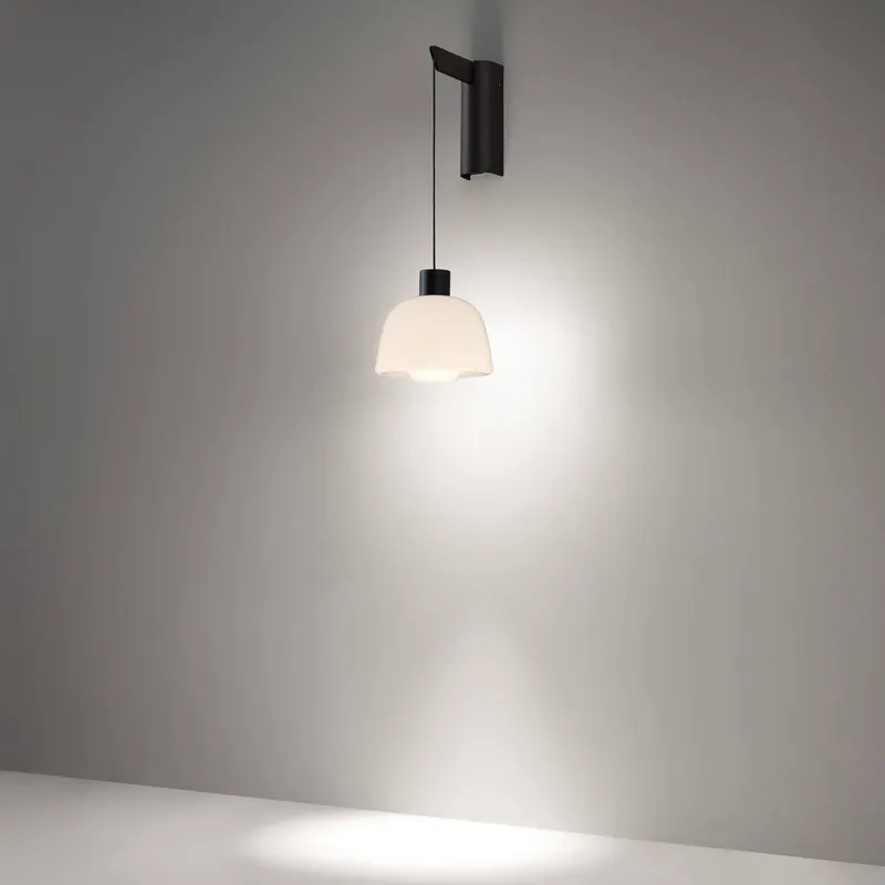 Kinkiet LED Bover Drep A/01, opalizujący biały, szkło, 2700 K