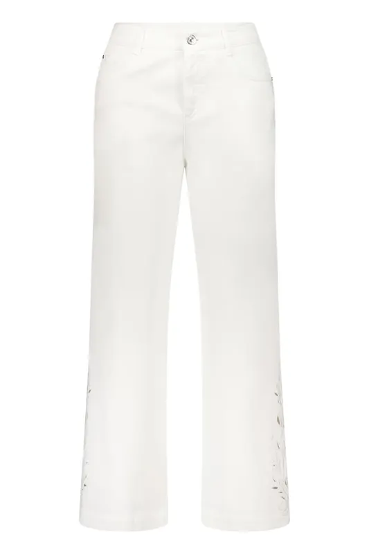 Atelier Gardeur Feliza6-s-670721 White Denim Maat: 42 | Wijde Broeken Outlet | Dames | Wit
