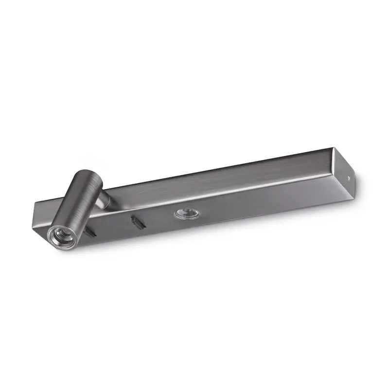 Ideal Lux Kinkiet LED Bonne Nuit 1, niklowy, 22 cm
