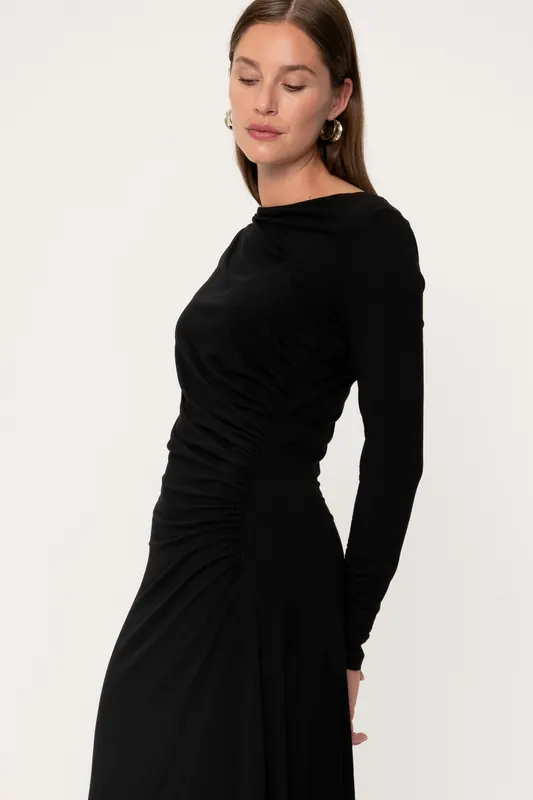 VIVEH Nashira Dress Black Maat: 34 | Midi Jurken Outlet | Dames | Zwart