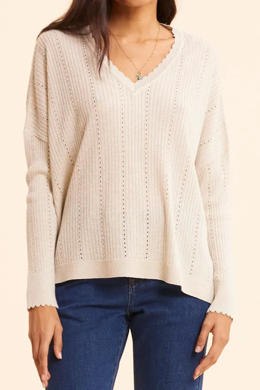ICode Gold Lurex Openwork Ribbed Knit Sweater Maat: L | Sweaters Outlet | Dames | Blauw