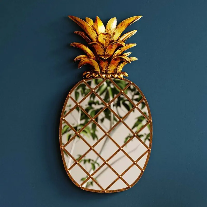 Obiekt ścienny KARE Lustro Pina, polyresin, szkło, 50 cm, złoty