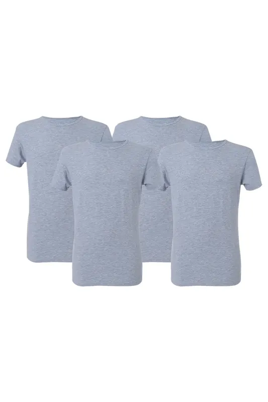 McGregor Premium - Stretch T-shirt - 4-pack Grey Maat: XL | Basic T-Shirts Outlet | Heren | Grijs